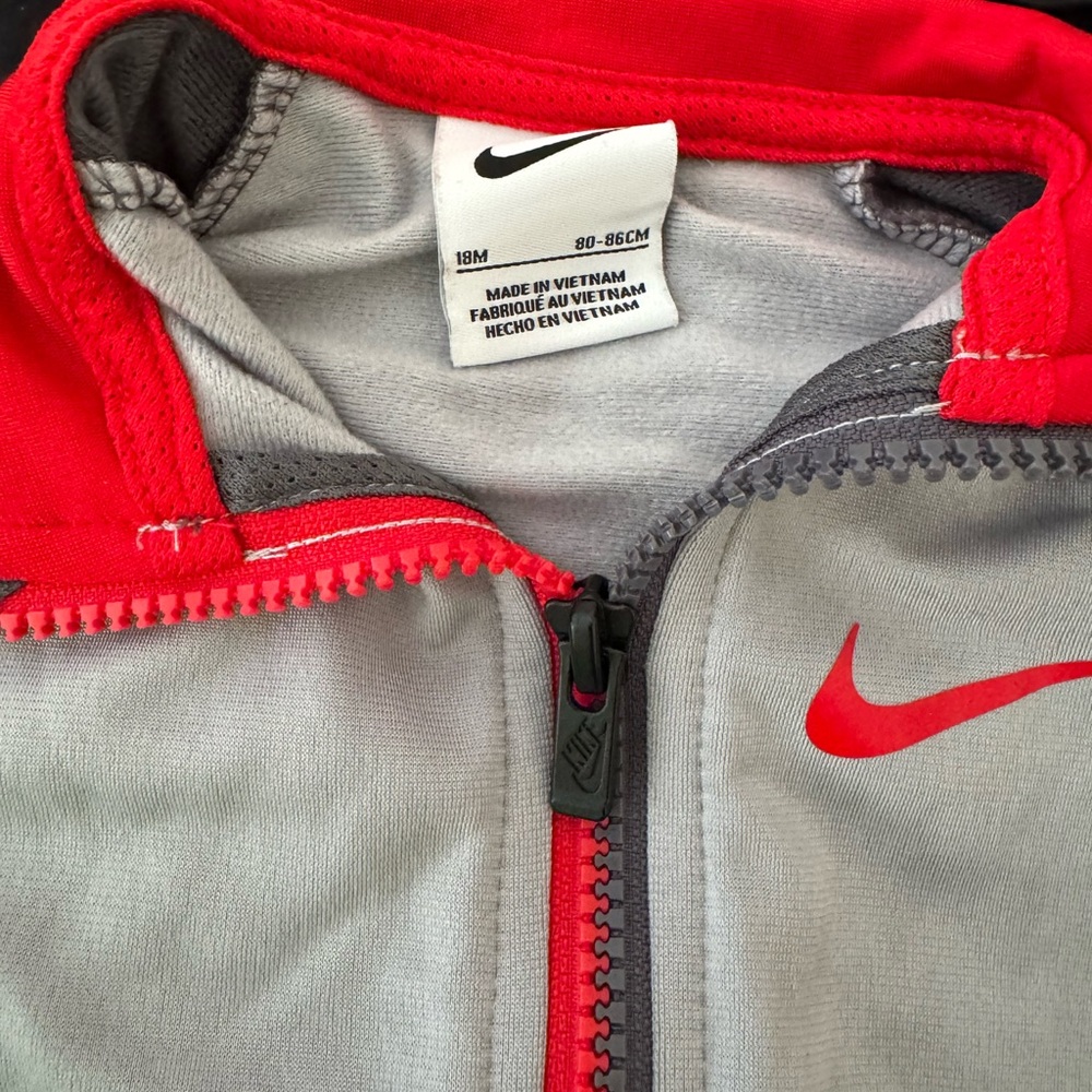 Red and Gray Zip-Up Jacket